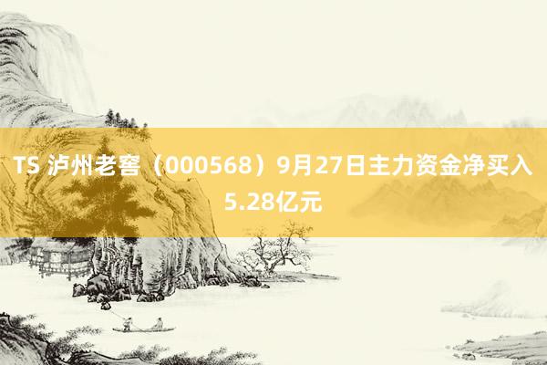 TS 泸州老窖（000568）9月27日主力资金净买入5.28亿元