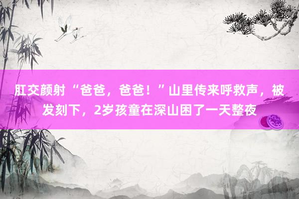 肛交颜射 “爸爸，爸爸！”山里传来呼救声，被发刻下，2岁孩童在深山困了一天整夜