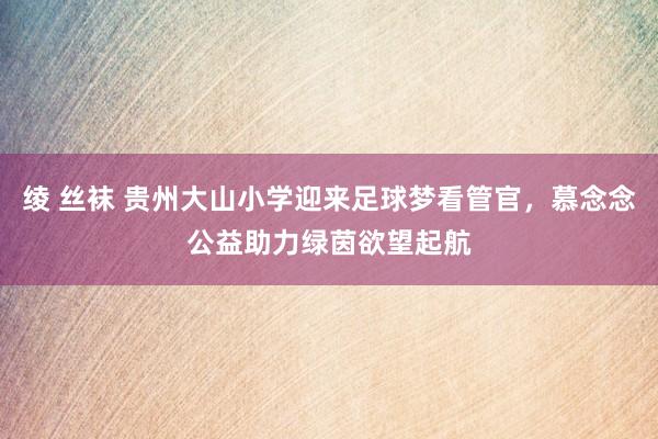 绫 丝袜 贵州大山小学迎来足球梦看管官，慕念念公益助力绿茵欲望起航