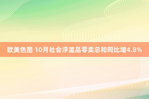 欧美色图 10月社会浮滥品零卖总和同比增4.8%