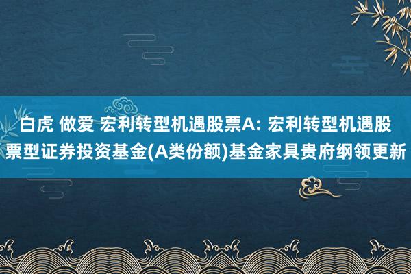 白虎 做爱 宏利转型机遇股票A: 宏利转型机遇股票型证券投资基金(A类份额)基金家具贵府纲领更新