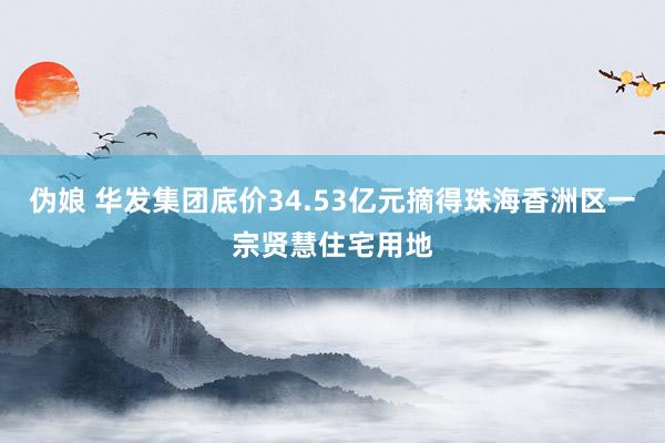 伪娘 华发集团底价34.53亿元摘得珠海香洲区一宗贤慧住宅用地