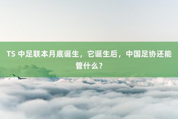 TS 中足联本月底诞生，它诞生后，中国足协还能管什么？